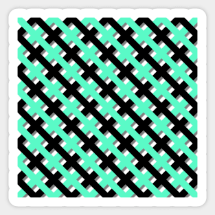 Black & Turquoise Lattice Weave Sticker